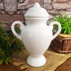 Quartinha de louça Branca 20cm - com alça 04