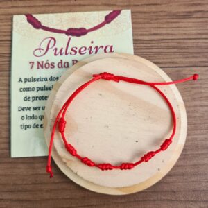 Pulseira dos 7 Nós Vermelha Kaballah Fina - Imagem 3