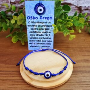 Pulseira dos 7 Nós Azul Kaballah Olho Grego - Imagem 1