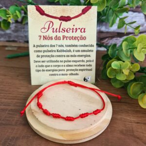 Pulseira dos 7 Nós Vermelha Kaballah Fina - Imagem 2