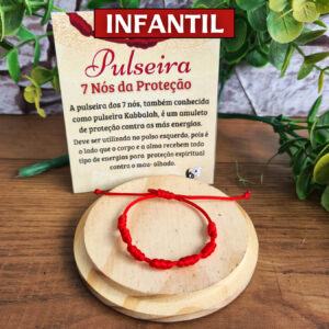 Pulseira dos 7 Nós Vermelha Kaballah Infantil - Imagem 1