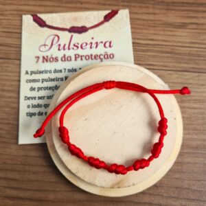 Pulseira dos 7 Nós Vermelha Kaballah Grossa - Imagem 3