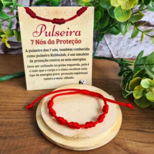 Pulseira dos 7 Nós Vermelha Kaballah Grossa - Imagem 2