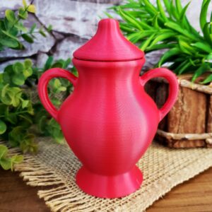 Quartinha de Fibra PLA - Vermelho 12cm - Com Alça