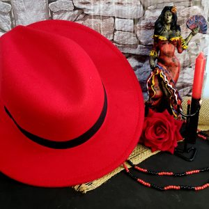 Chapéu de Pomba Gira Vermelho - Veludo - Imagem 2