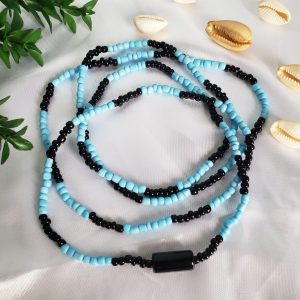 Guia Azul Celeste e Preto Miçangão c/ Firma