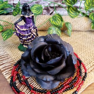 Rosa de Cabelo/Broche - Preta - Imagem 1