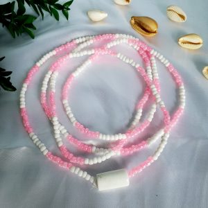 Guia Rosa e Branco Miçangão c/ Firma