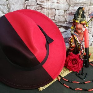 Chapéu de Pomba Gira Preto/Vermelho - Veludo