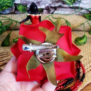 Rosa de Cabelo/Broche - Vermelha Veludo - Imagem 2