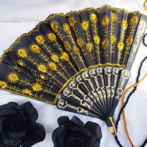 Leque - Preto e Dourado