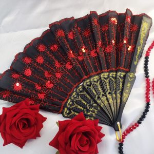 Leque - Preto e Vermelho